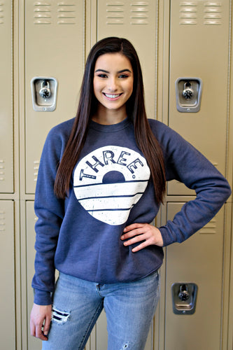 Three Crewneck Sweatshirt - Heather Navy