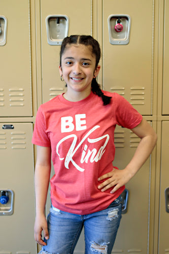 Be Kind Youth Shirt - Heather Red